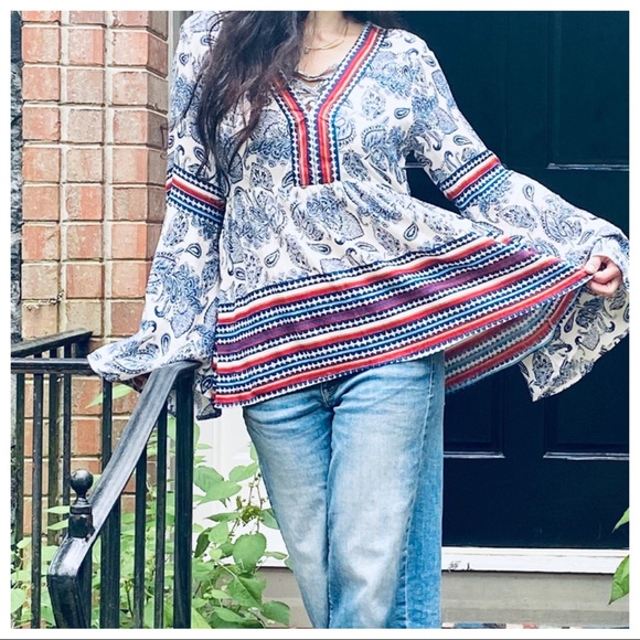 GYPSY CHIC LONG SLEEVES PRINT TOP - Picture 13 of 13